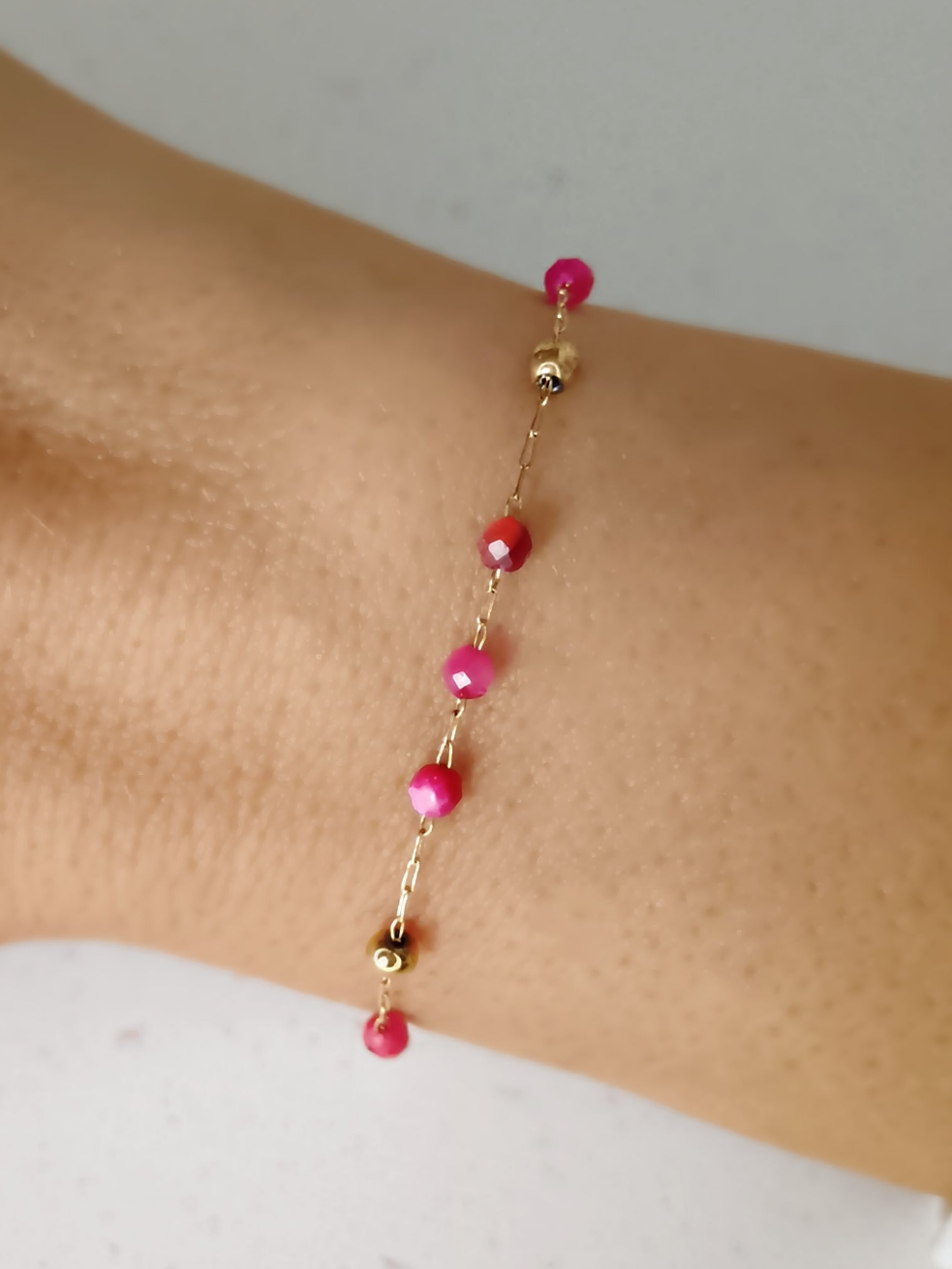 Bracelet nacre fushia