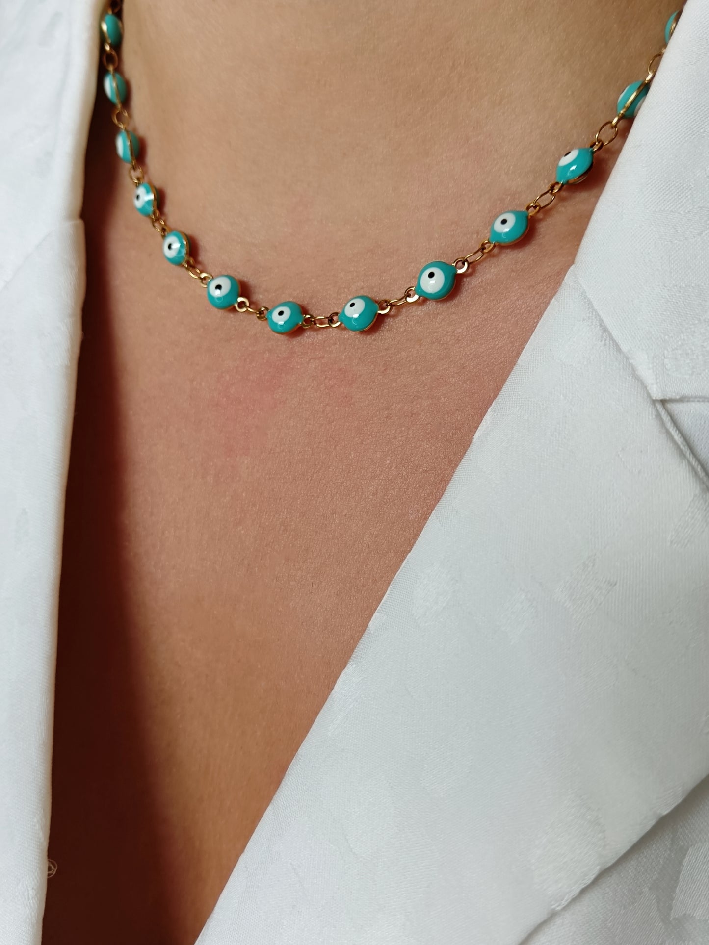 Collier œil bleu foncé
