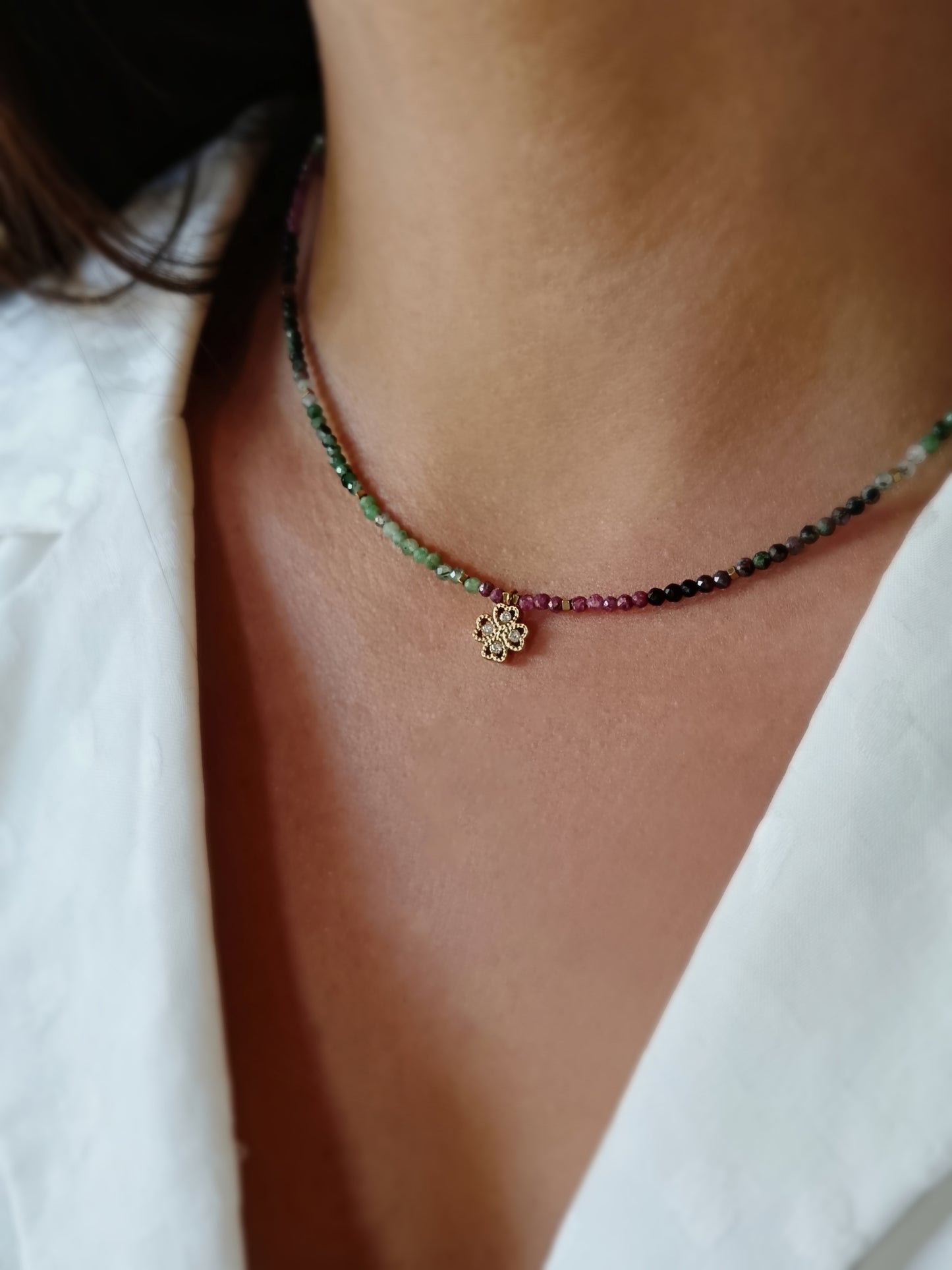 Collier rubis zoisite