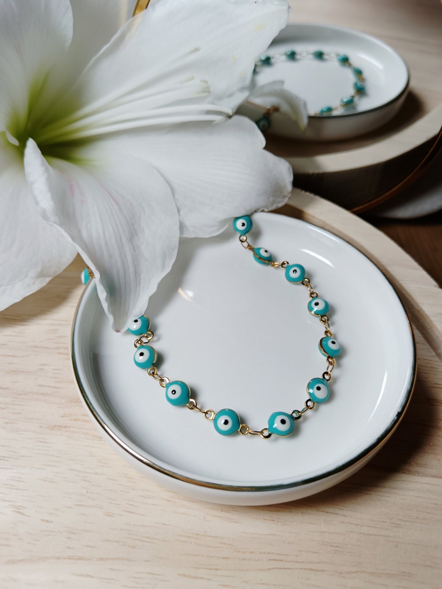 Collier œil bleu foncé