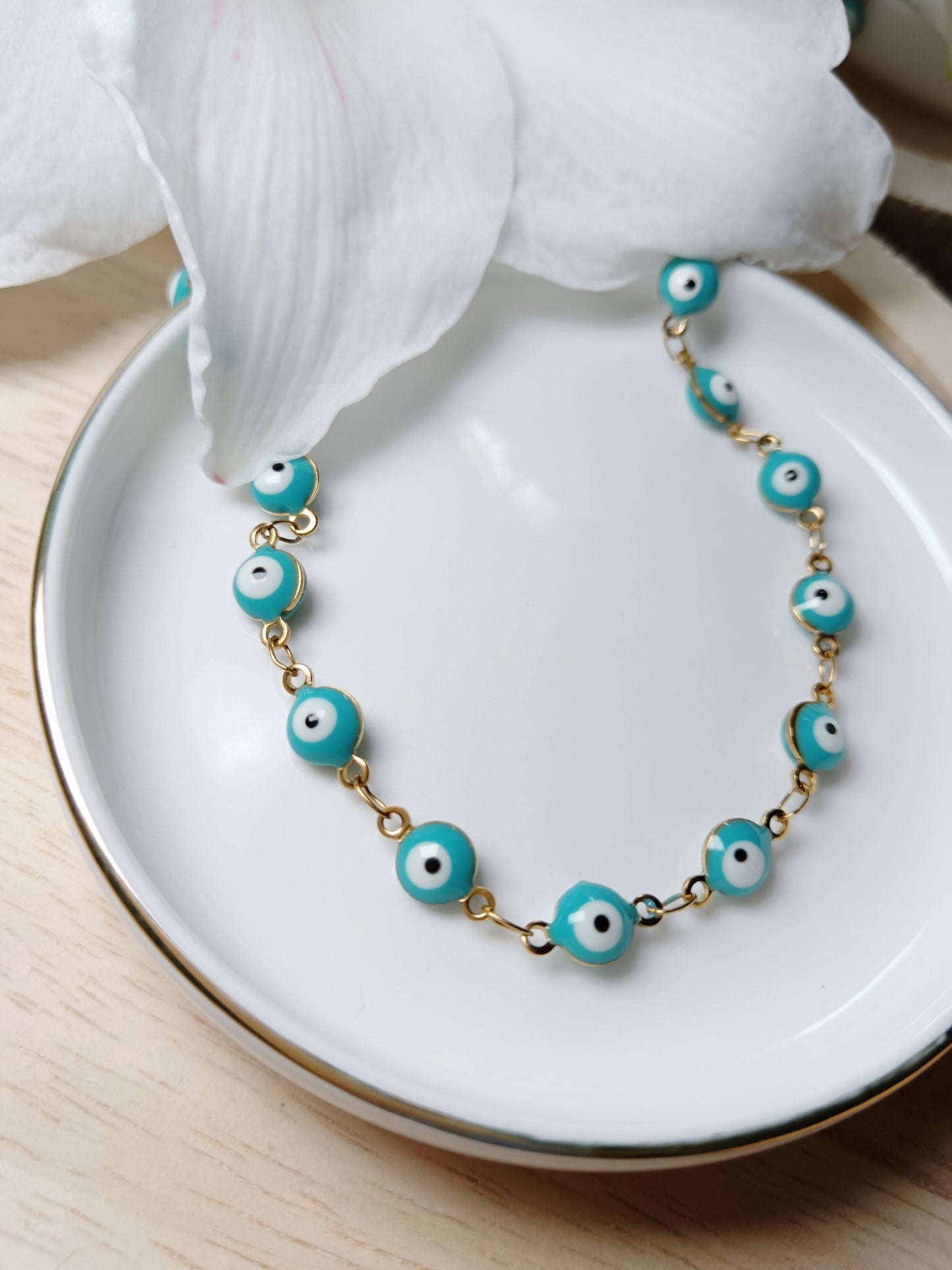 Collier œil bleu foncé