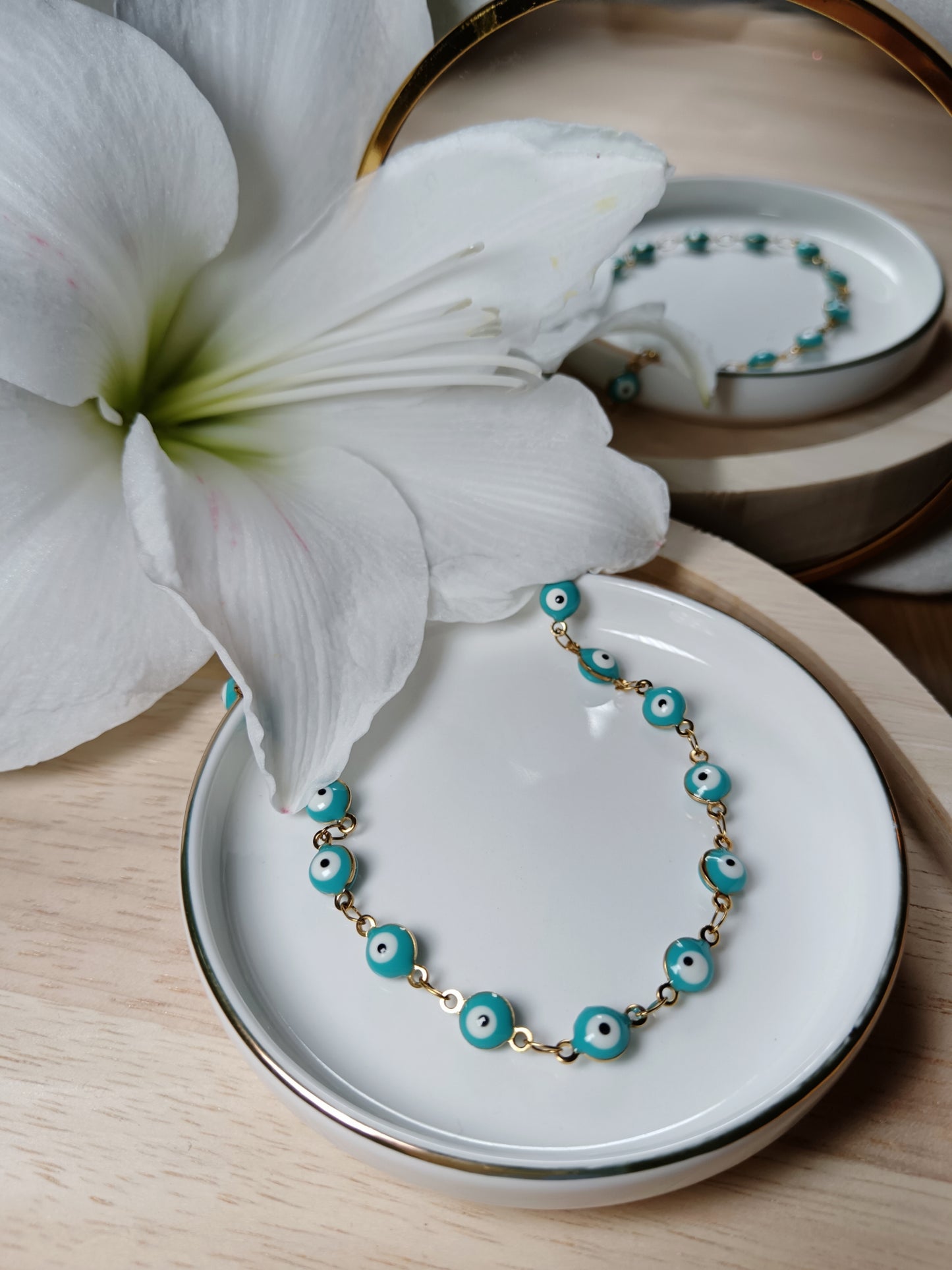 Collier œil bleu foncé