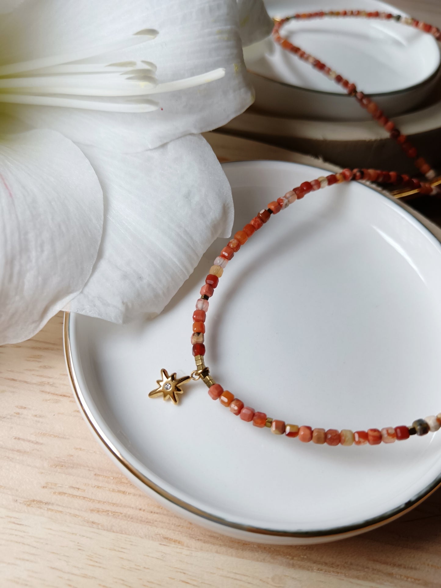 Collier cornaline