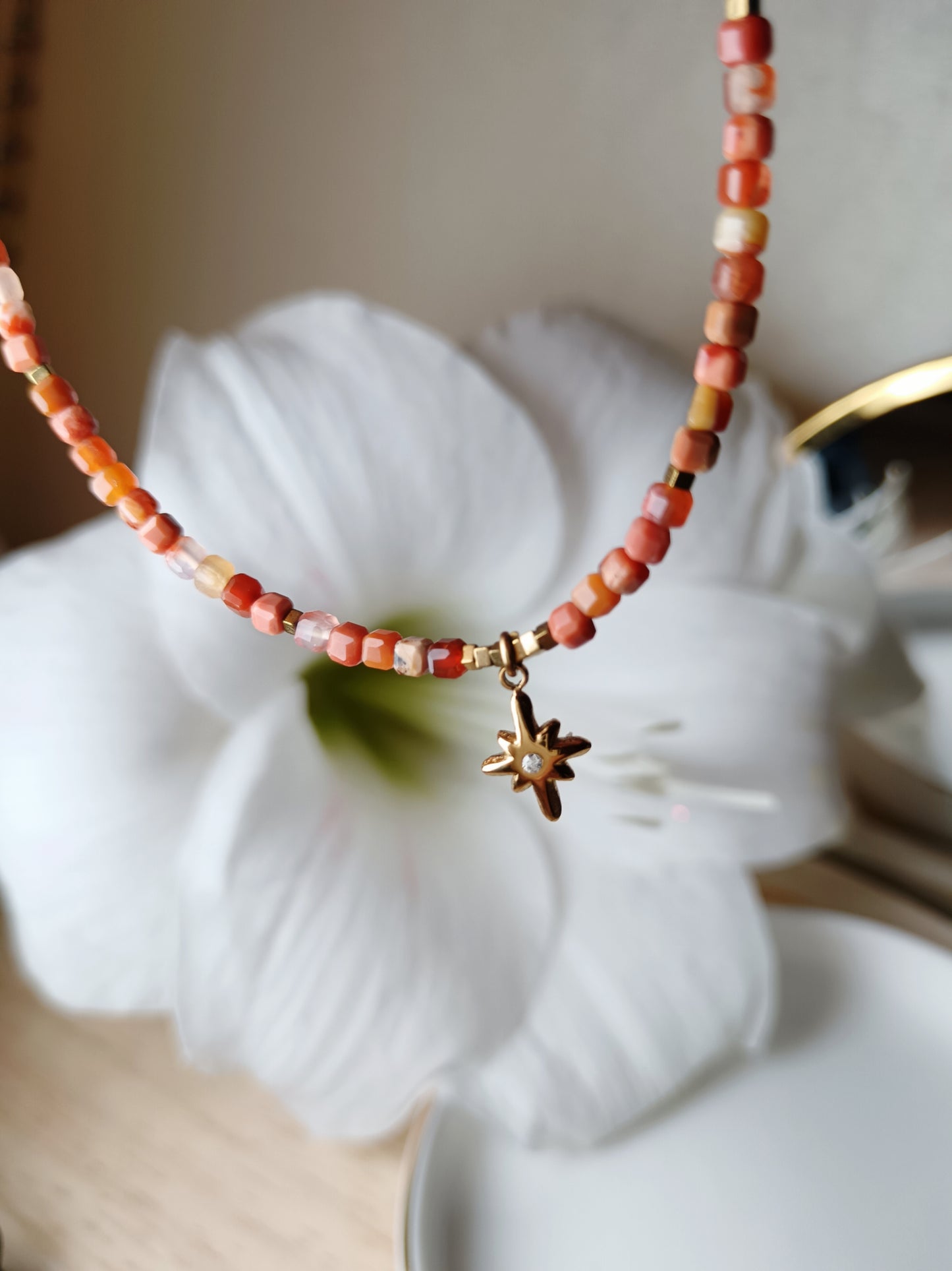 Collier cornaline