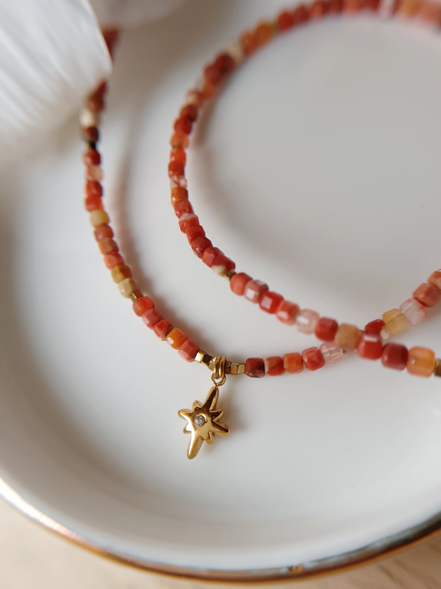 Collier cornaline