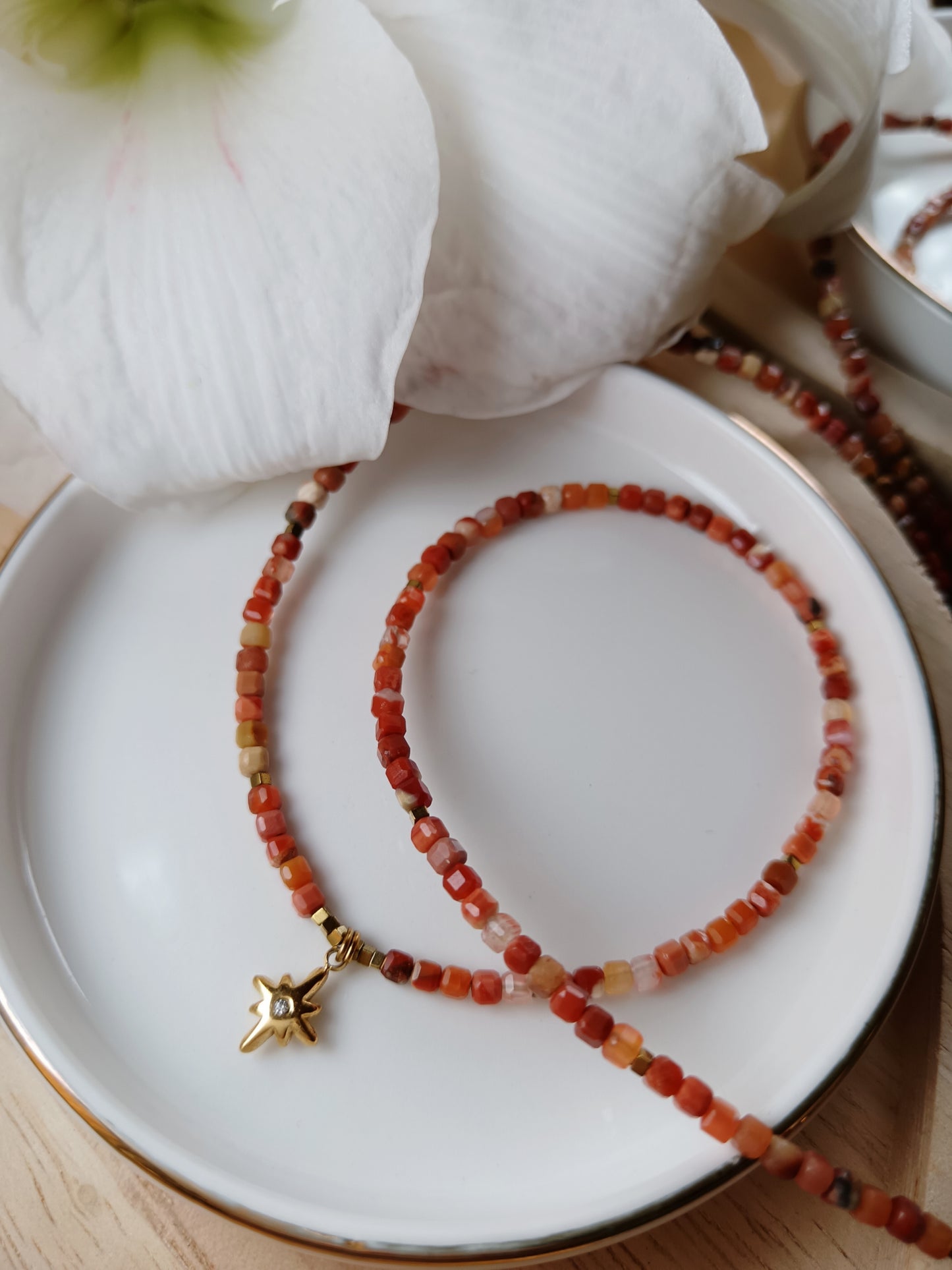 Collier cornaline