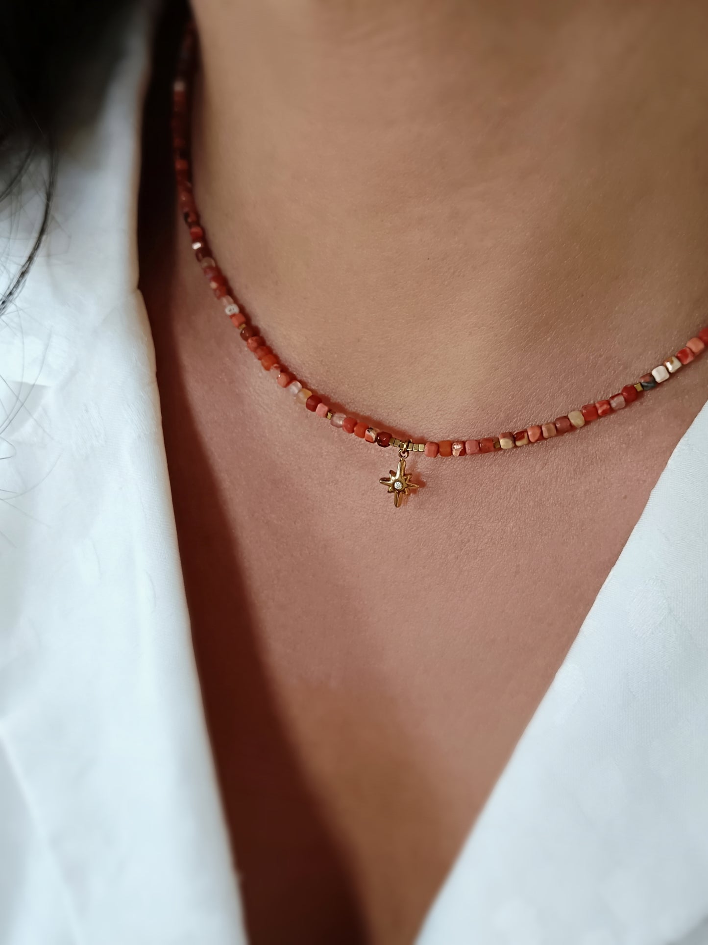 Collier cornaline