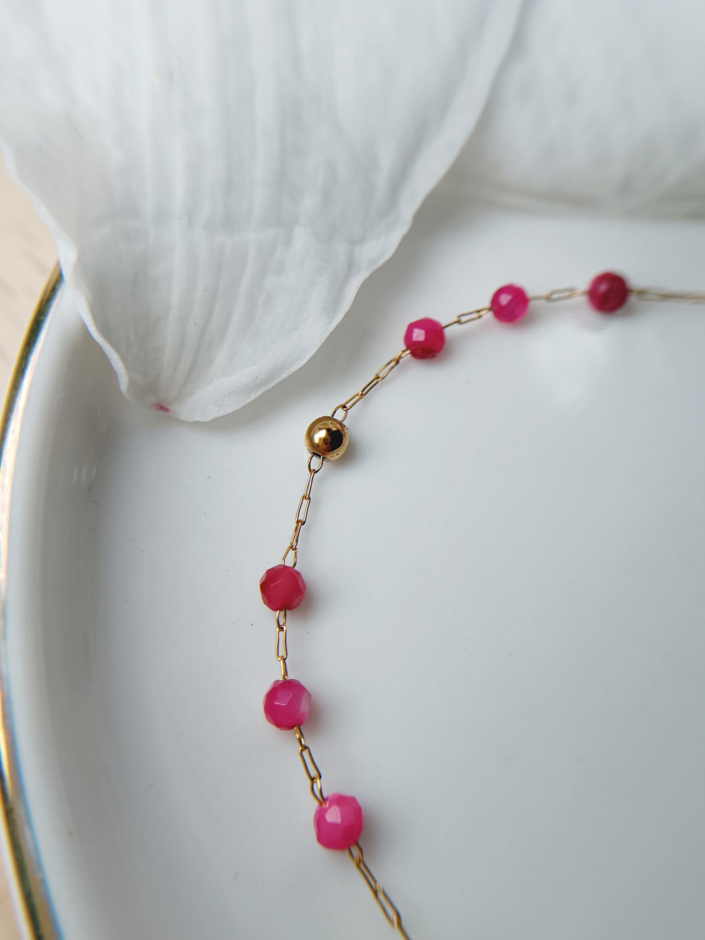 Bracelet nacre fushia