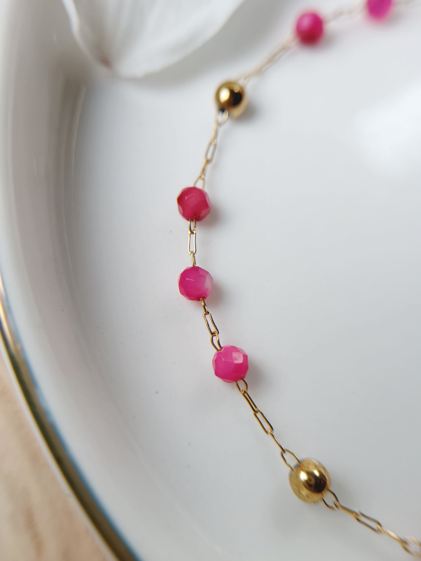 Bracelet nacre fushia
