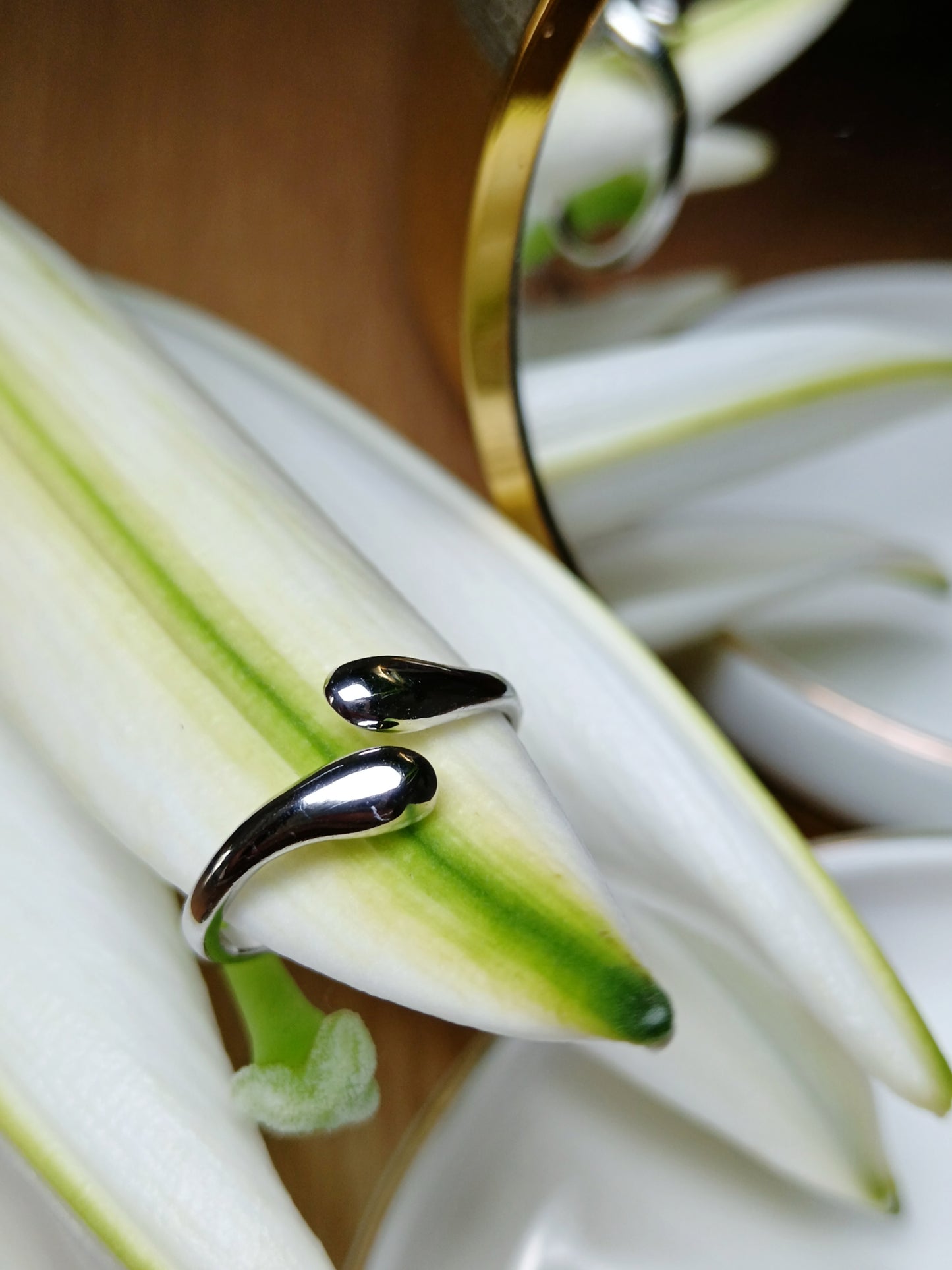 Bague fine en acier inoxydable argent réglable