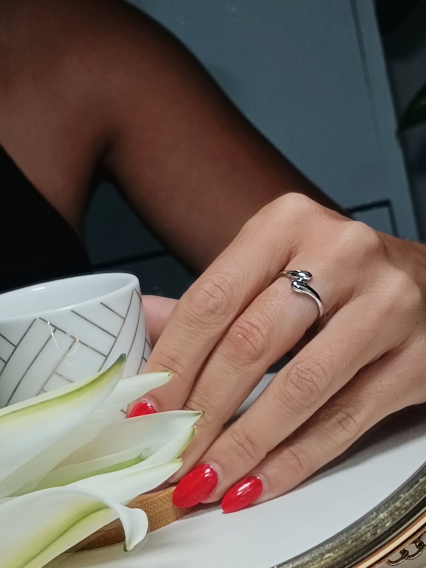 Bague fine en acier inoxydable argent réglable