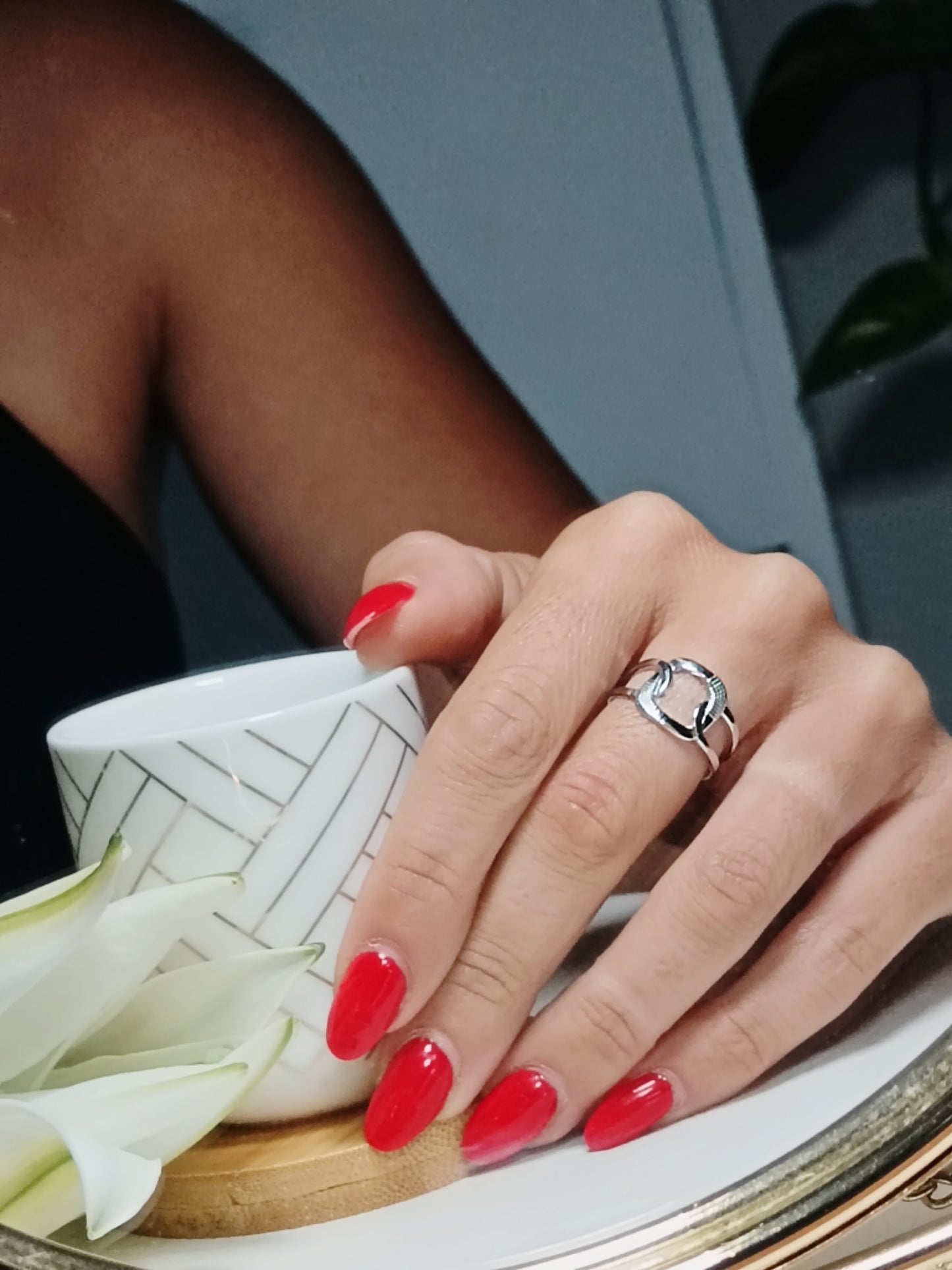 Bague en acier inoxydable argent réglable