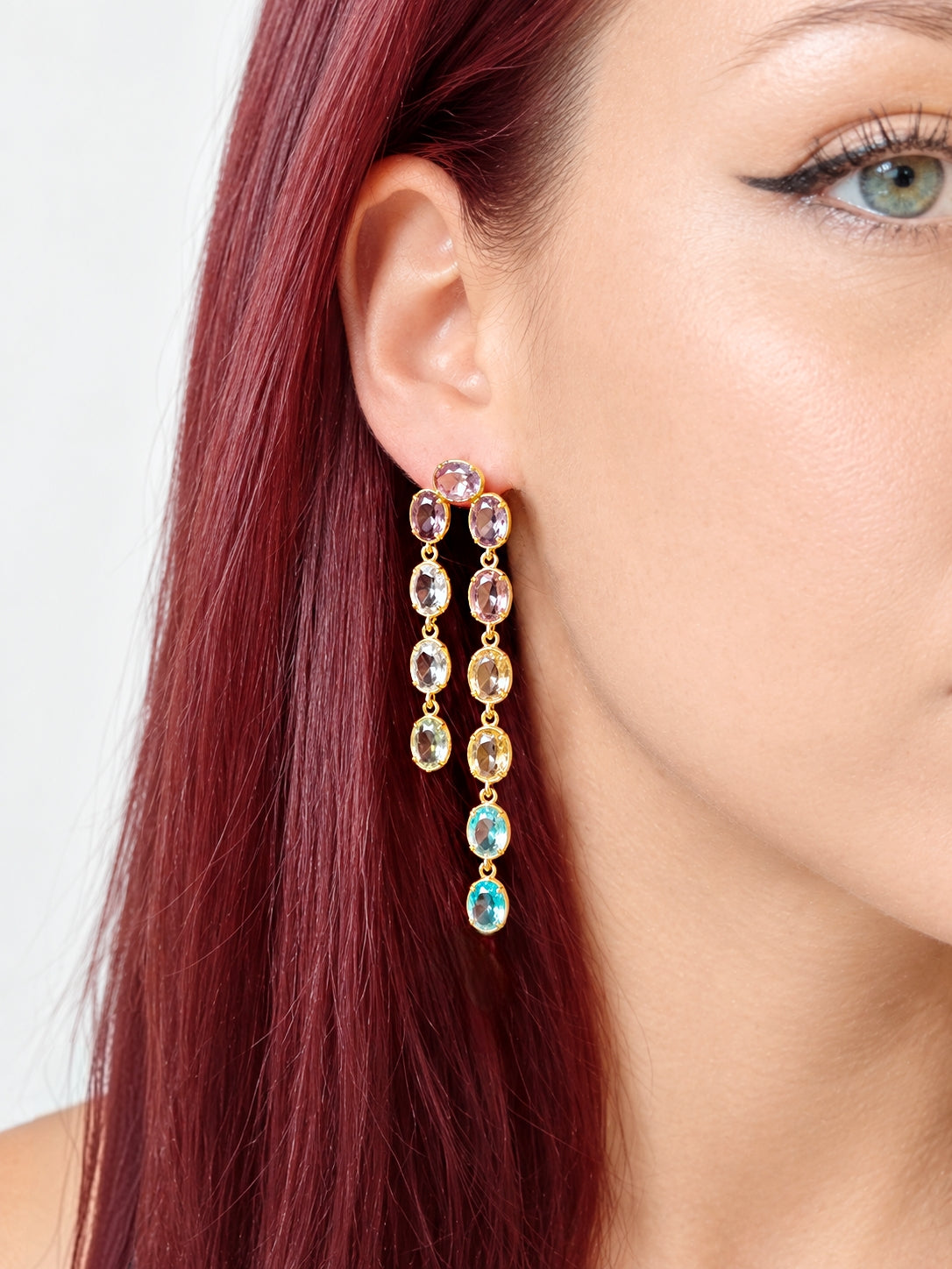 Boucles d'oreilles tombante double