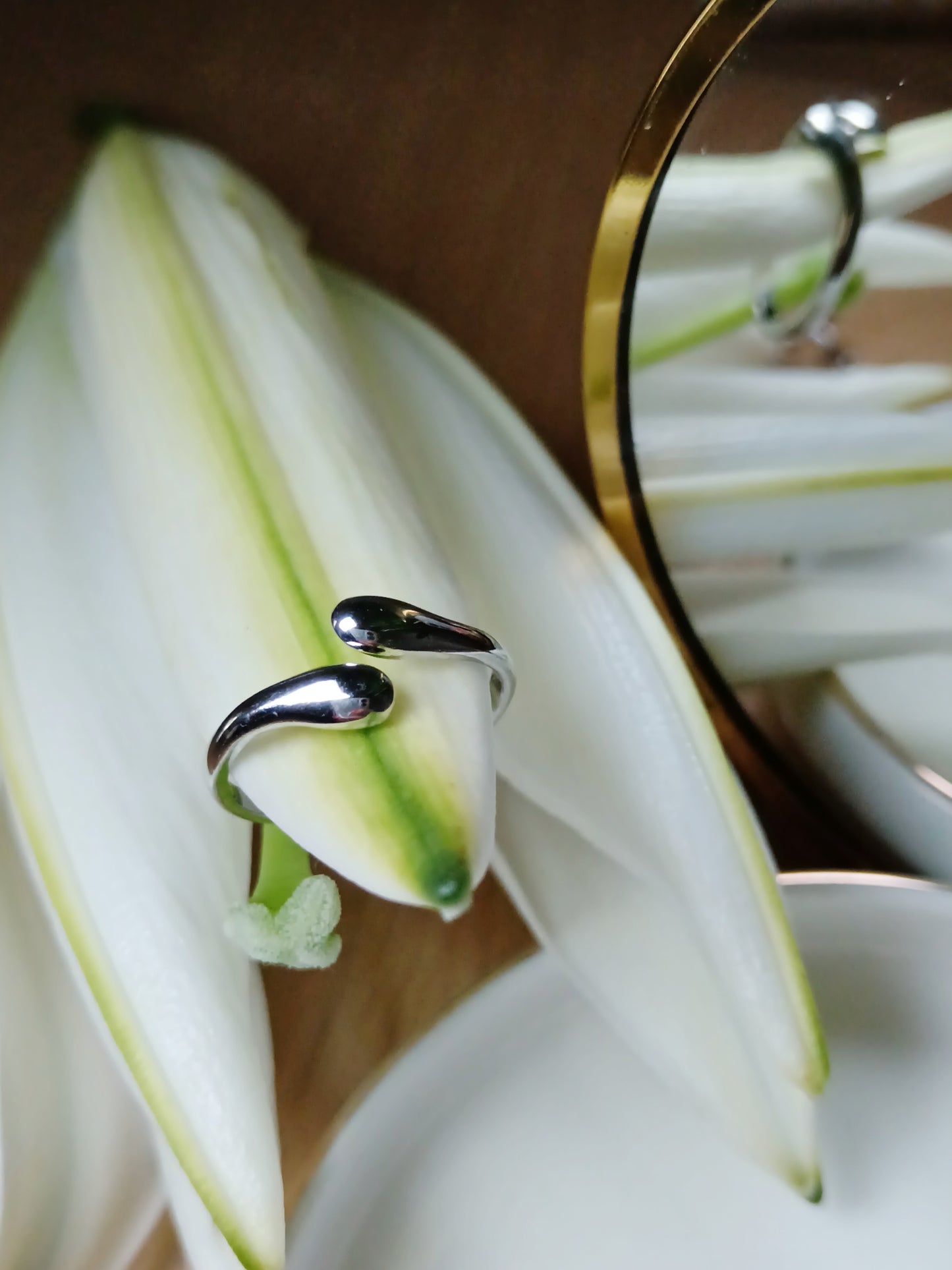 Bague fine en acier inoxydable argent réglable