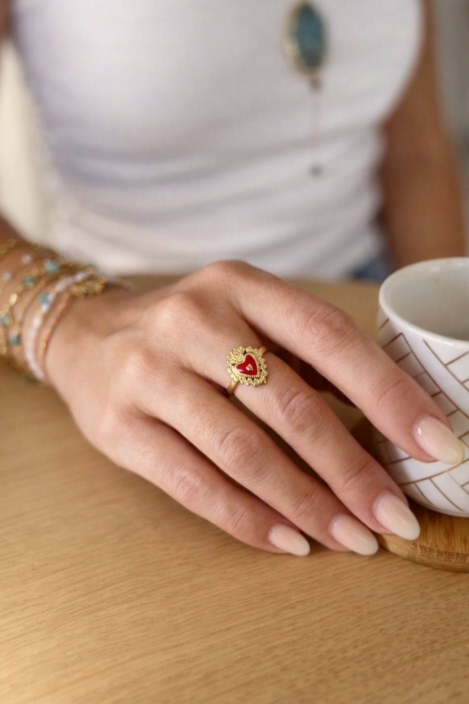 Bague ex-voto rouge