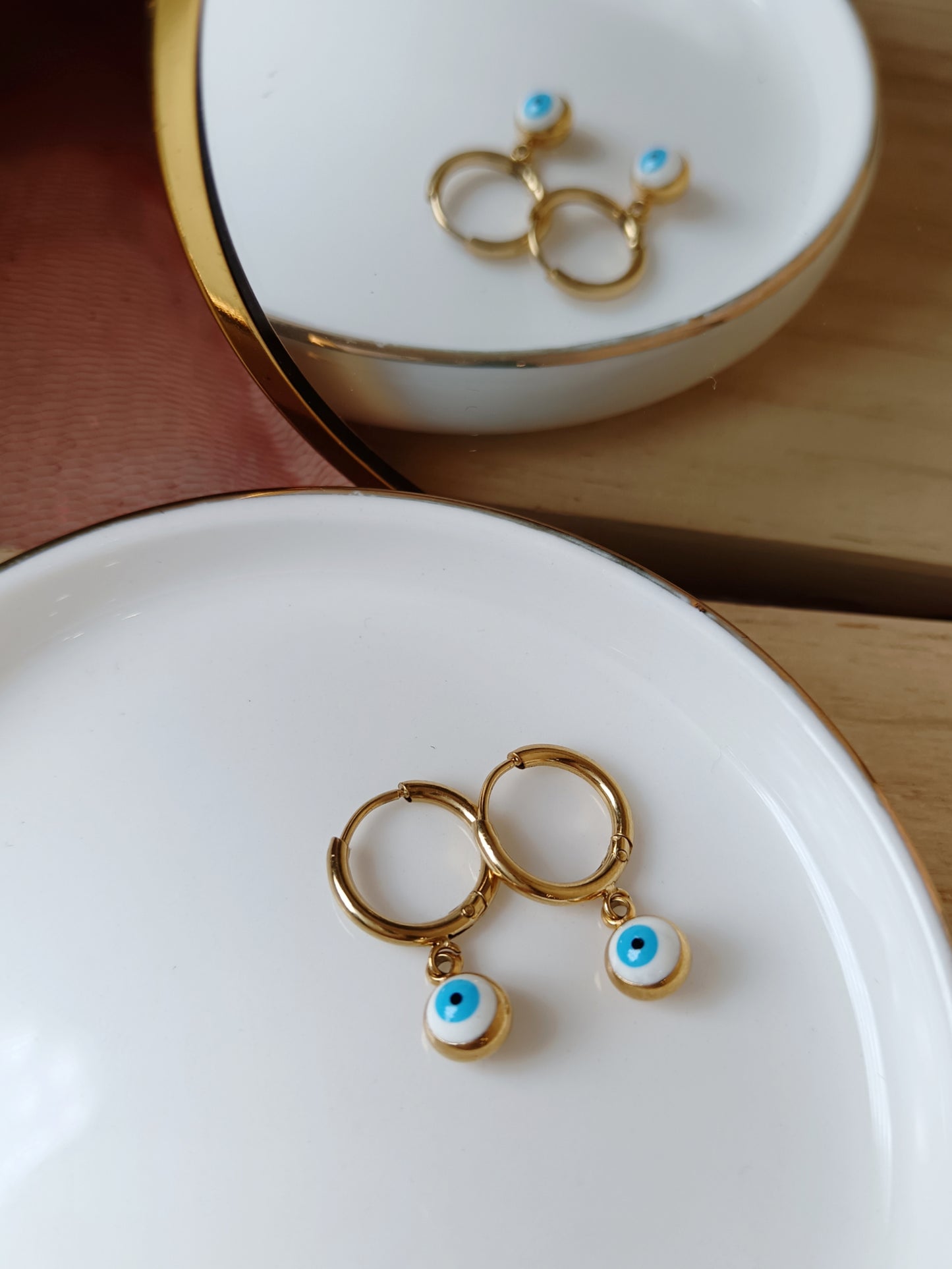 Boucles œil rond bleu clair