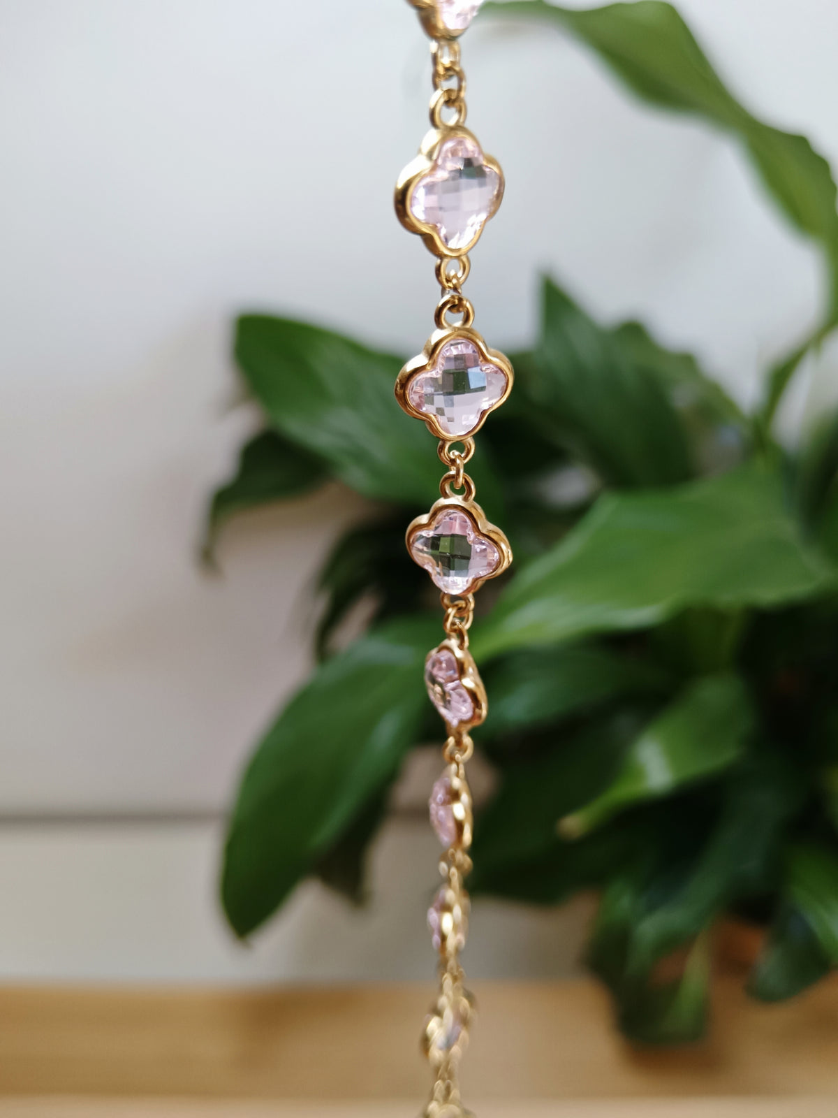 Bracelet trèfles rose