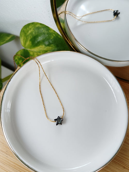 Collier étoile nacre noire