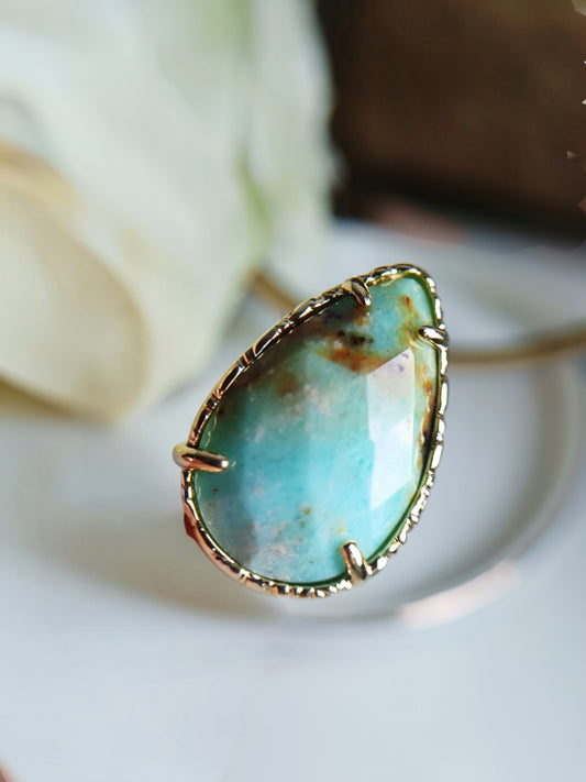 Bague goutte  turquoise africaine