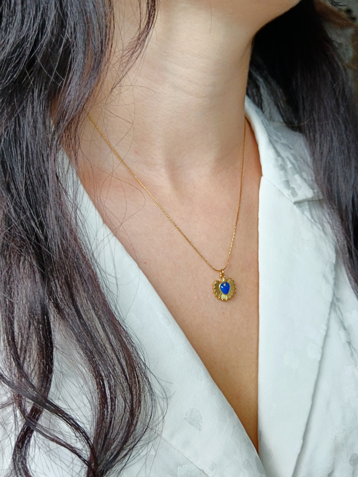 Collier ex-voto bleu foncé