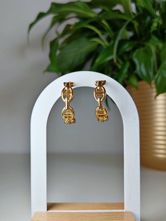 Boucles d'oreilles maille marine