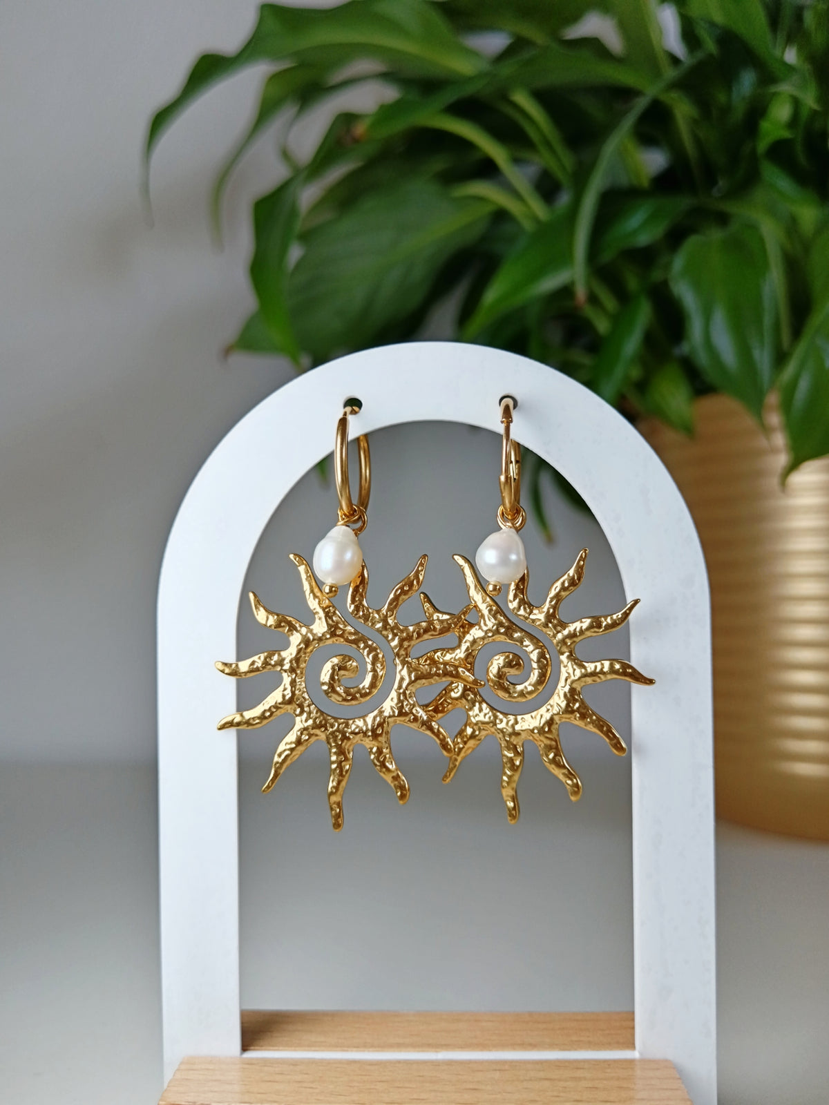 Boucles d'oreilles soleils doré