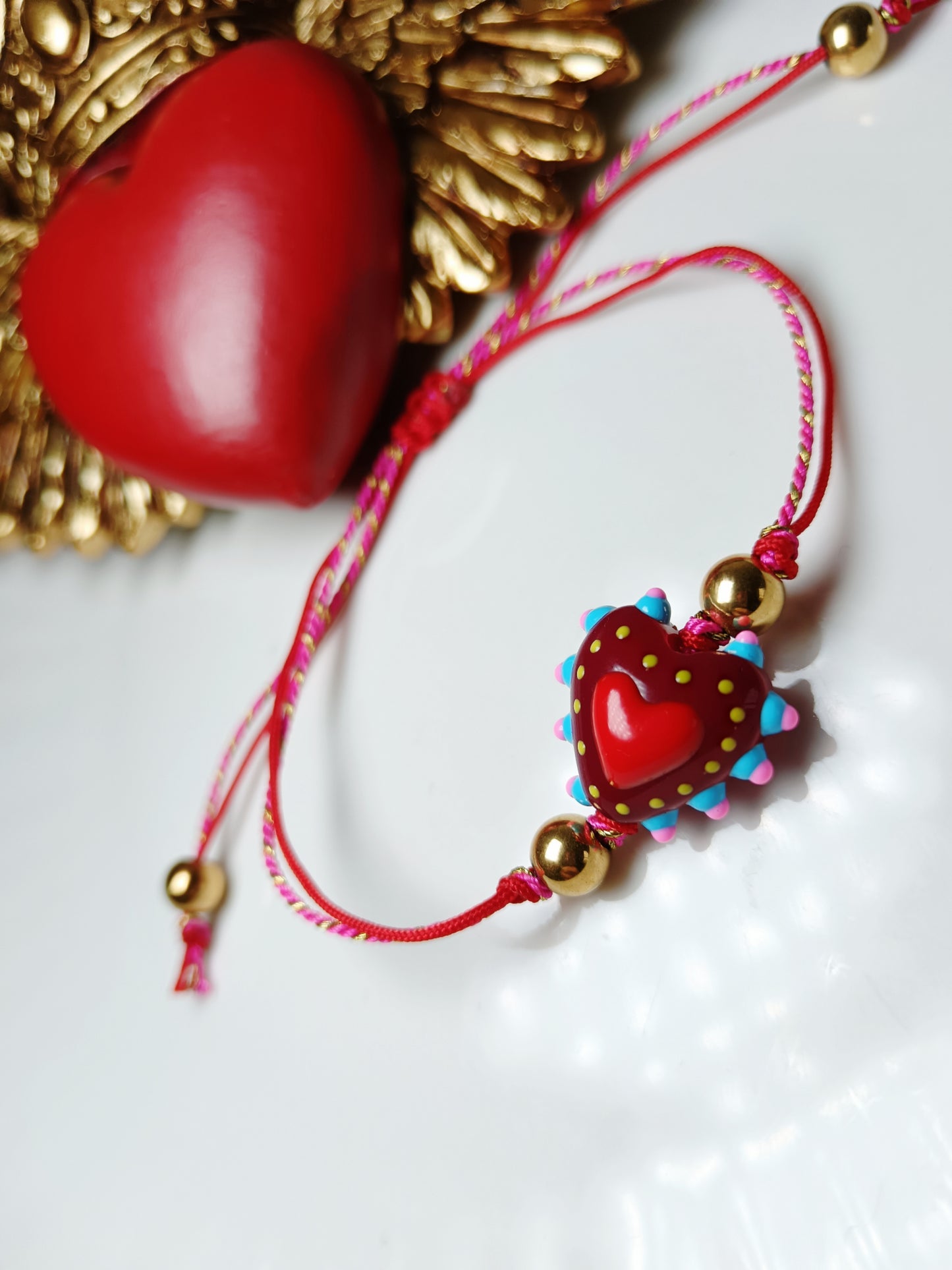 Bracelet heart rouge