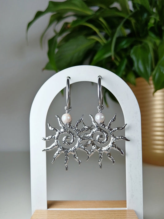 Boucles d'oreilles soleils argent