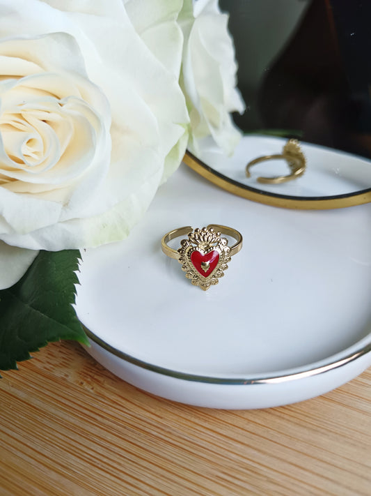 Bague ex-voto rouge