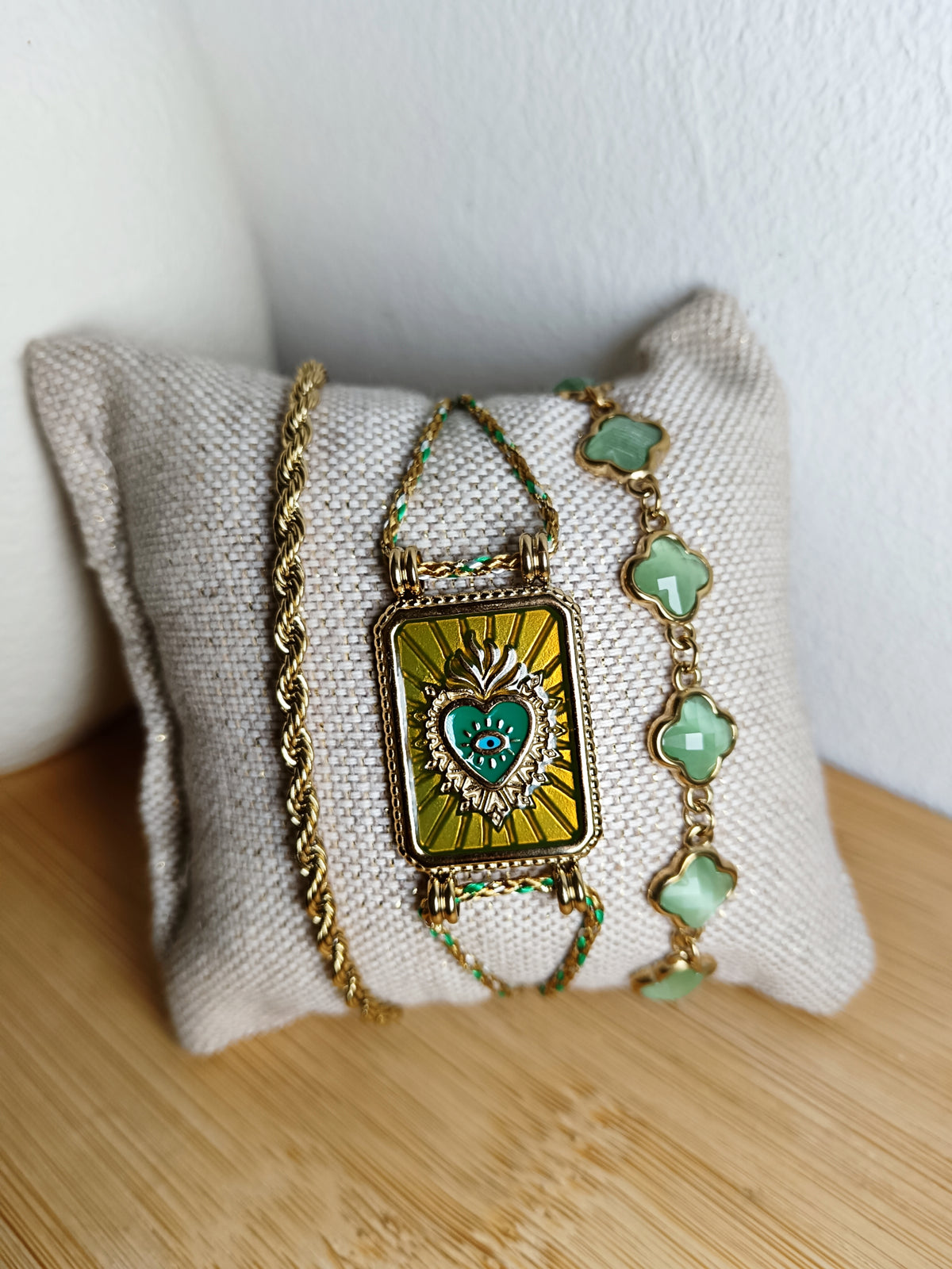Bracelet ex-voto jaune vert