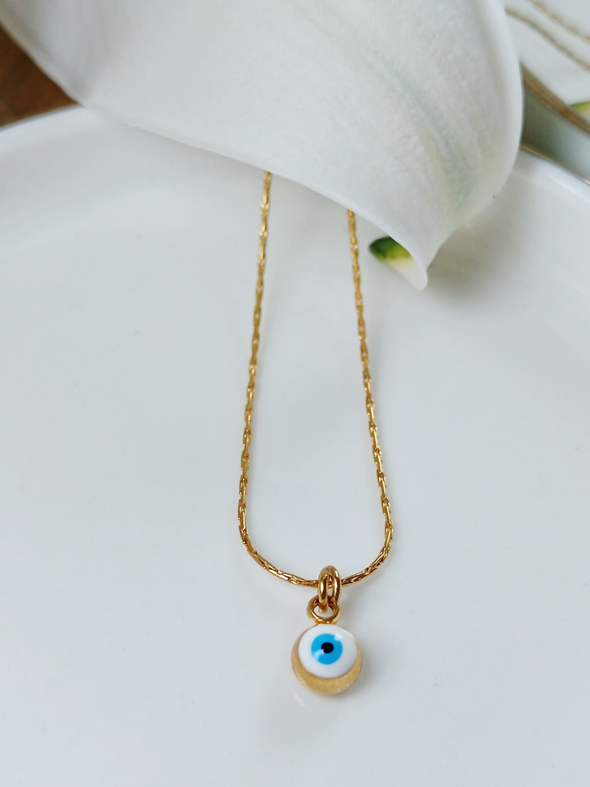 Collier œil en acier inoxydable doré 