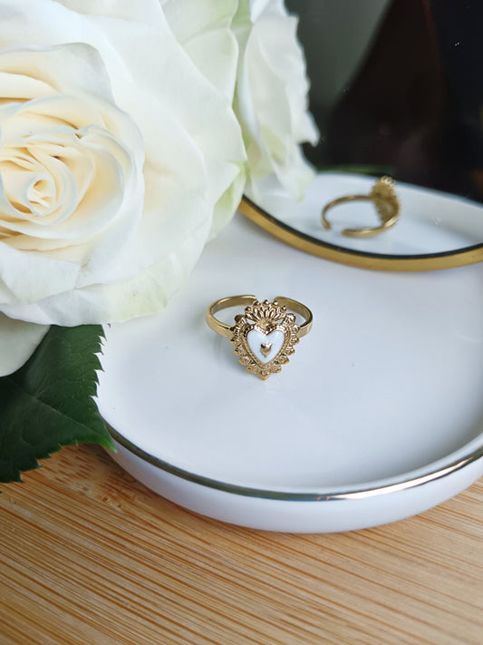 Bague ex-voto blanc