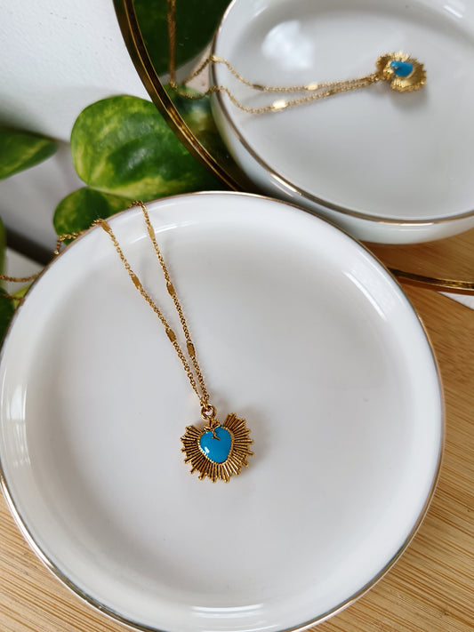 Collier ex-voto bleu clair