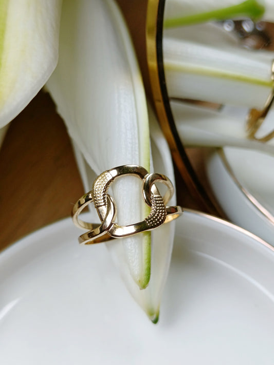 Bague en acier inoxydable doré réglable 