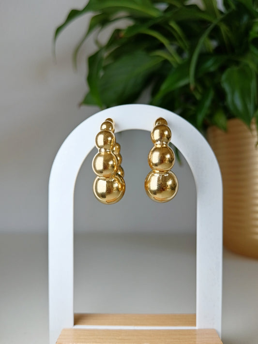 Boucles d'oreilles créoles boules