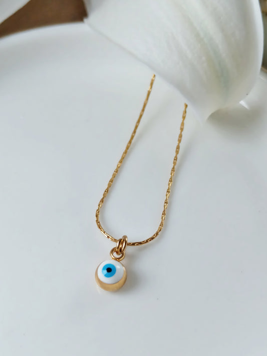 Collier œil en acier inoxydable doré 