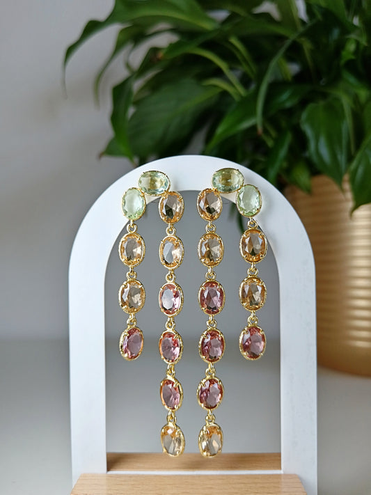 Boucles d'oreilles dégradé rose
